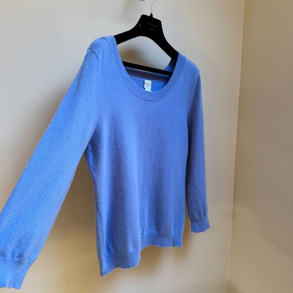 Garnet Hill 3/4 Sleeve Scoop Neck Cashmere Sweater - Picture 4 of 7